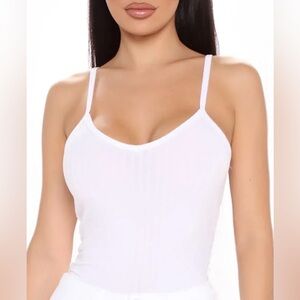 Fashion Nova White Embracing Basic Top - Small